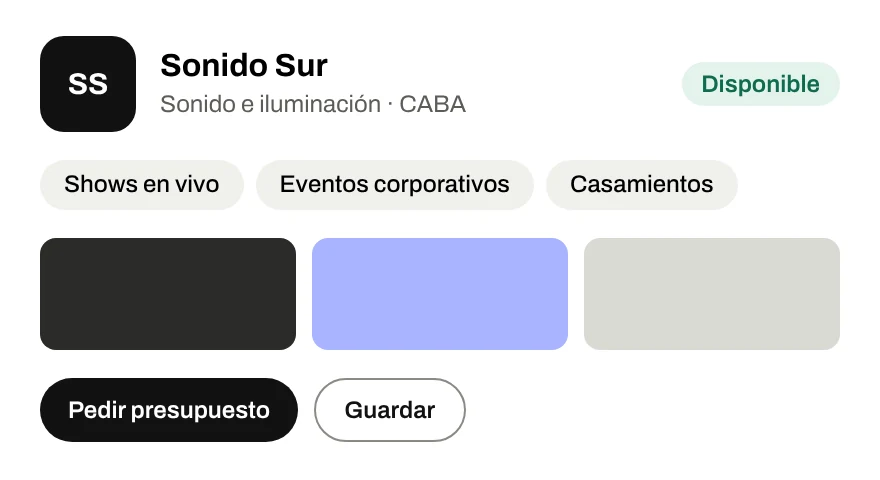 Diseño del listado de trabajos, en desarrollo.